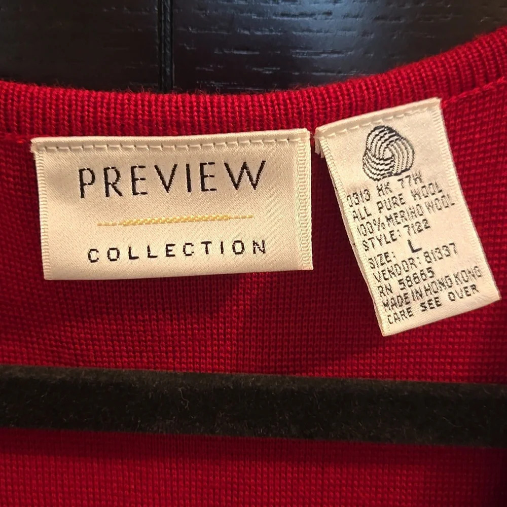 Preview Collection Wool Long Button Dawn Sweater Vest size Large - Picture 6 of 6